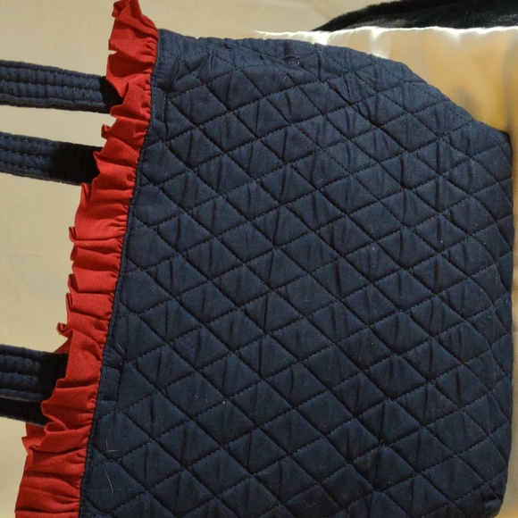 Vintage Quilted Navy Blue Shoulder Bag/Purse w/Flag, by Williamsburg - Picture 3 of 8